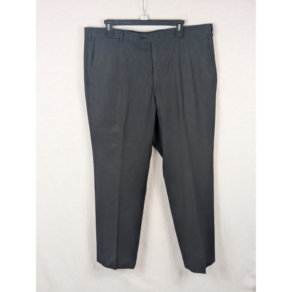 Valentino Roma Dress Pants Black/Charcoal Gray Men's Size US 44 IT 54